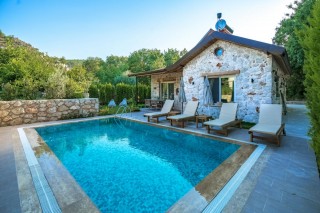 2 bedroom villa in Kayakoy with secluded pool and garden